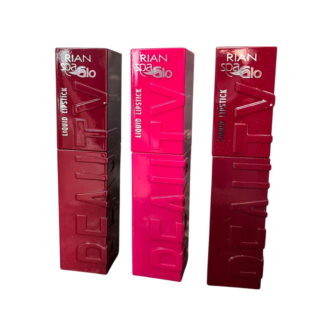 RIAN SPAGLO Liquid Lipstick Set of 3 | Shades 107 Wine Charm, 108 Pink Pop & 109 Berry Crush | Long Stay, Waterproof & Kissproof Matte Finish