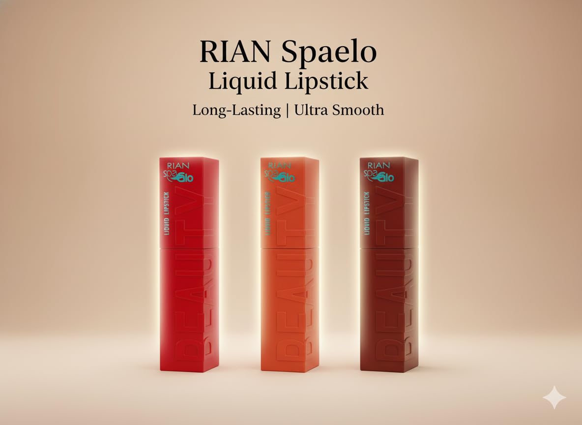 RIAN SPAGLO Liquid Lipstick Set of 3 | Shades 110 Ruby Desire, 111 Burnt Rose & 112 Mocha Brown | Long Stay, Waterproof & Kissproof Matte Finish