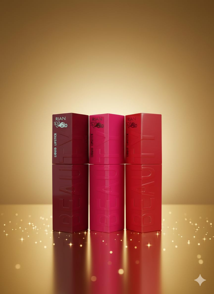 RIAN SPAGLO Liquid Lipstick Set of 3 | Shades 107 Wine Charm, 108 Pink Pop & 109 Berry Crush | Long Stay, Waterproof & Kissproof Matte Finish