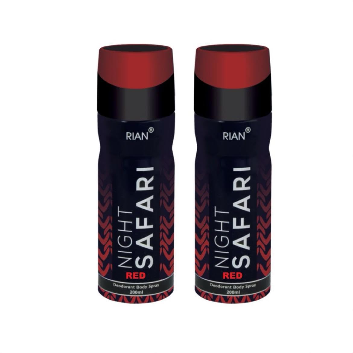 RIAN Night Safari Red Deodorant Body Spray (200 ml) Set Of 2