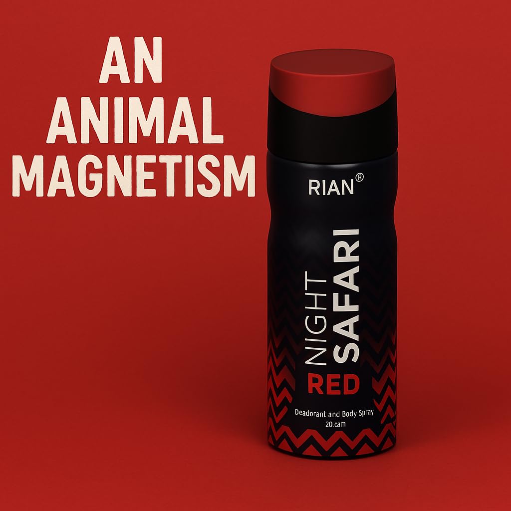 RIAN Night Safari Red Deodorant Body Spray (200 ml)