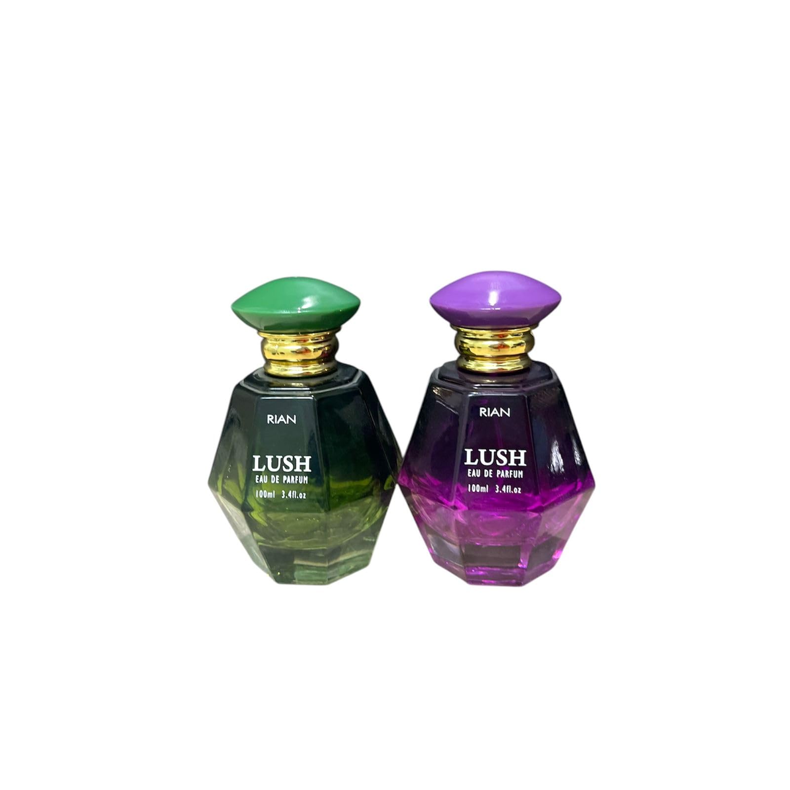 RIAN Lush Eau De Parfum Set, 100 ml, Green and Purple, Pack of 2