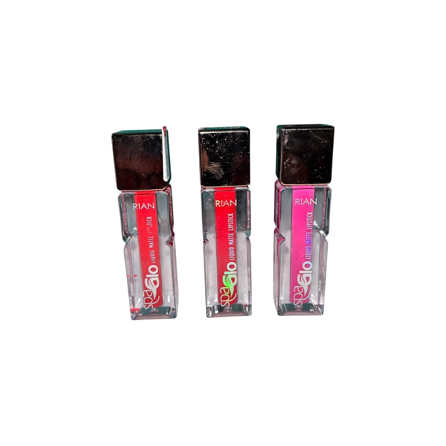 RIAN SpaGlo Liquid Matte Lipstick Set of 3 | Shade 101 Ruby Petal, Shade 102 Velvet Cherry, Shade 103 Rosy Blossom | Matte Finish