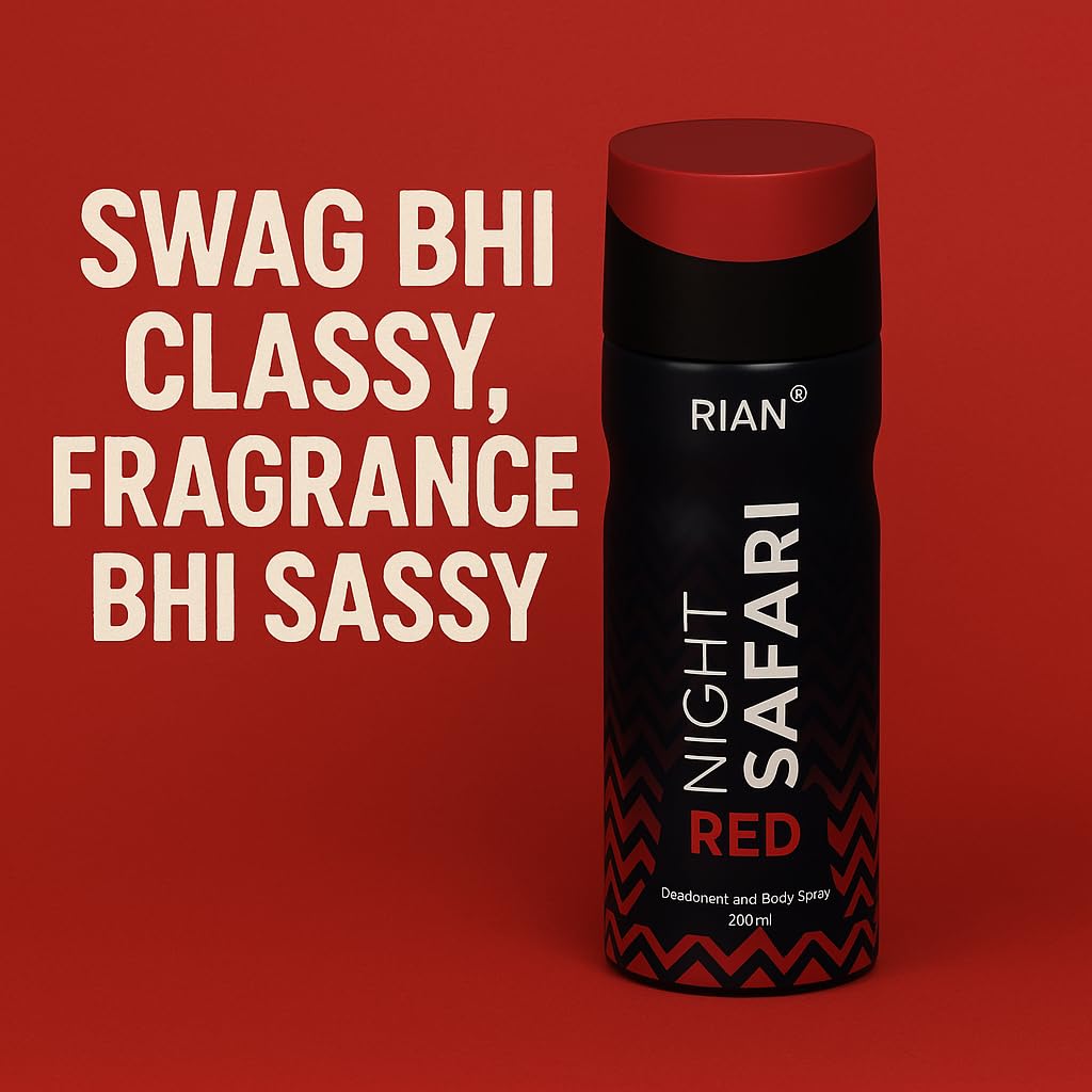 RIAN Night Safari Red Deodorant Body Spray (200 ml)