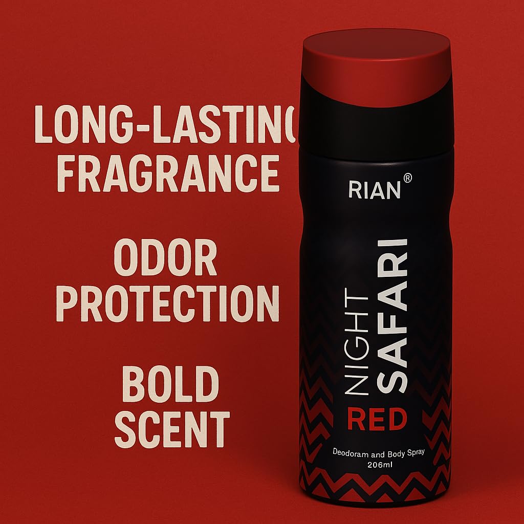 RIAN Night Safari Red Deodorant Body Spray (200 ml)