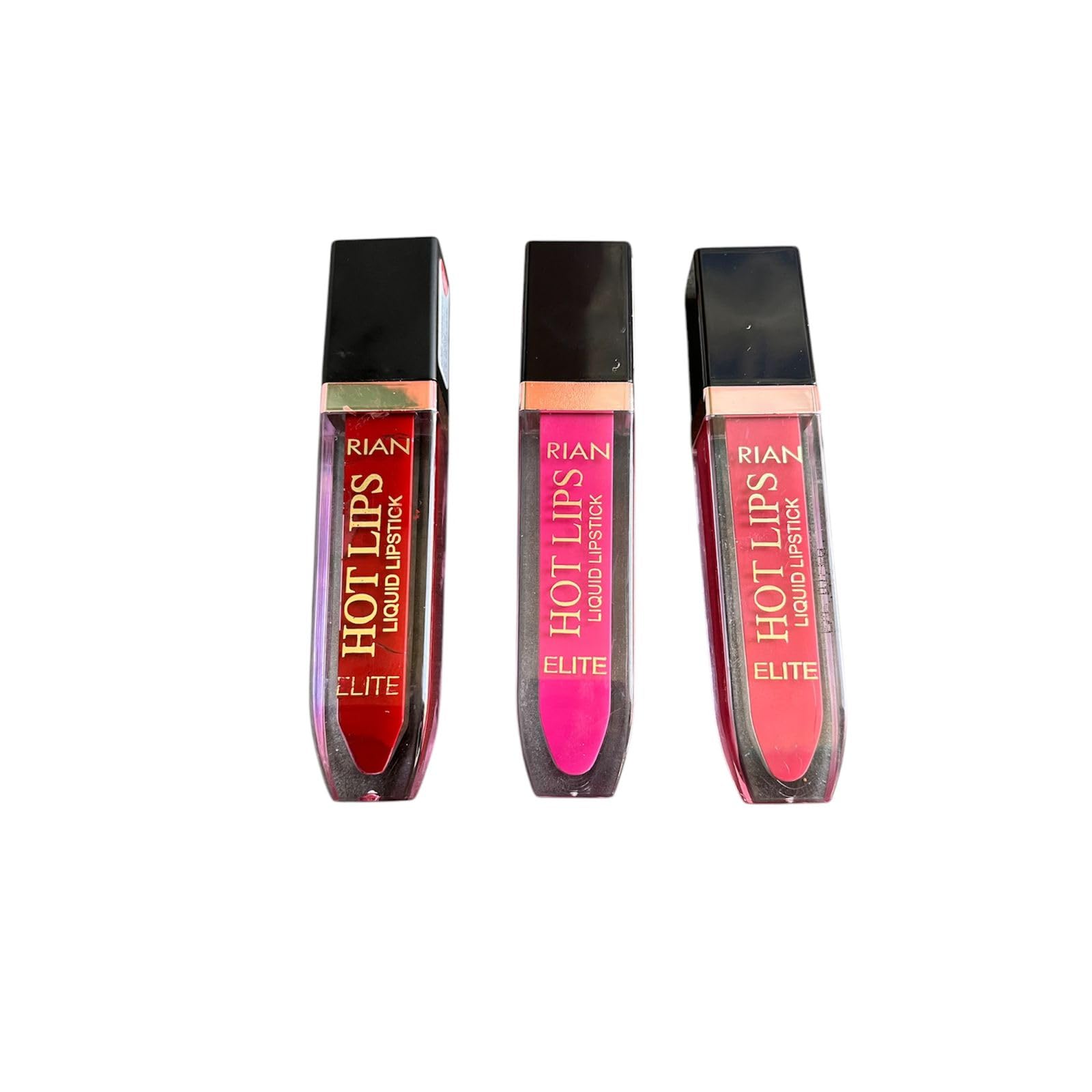 RIAN Hot Lips Elite Liquid Lipstick Set, 3 Colors Pack, Red Pink Brown Shades 109,103, 105