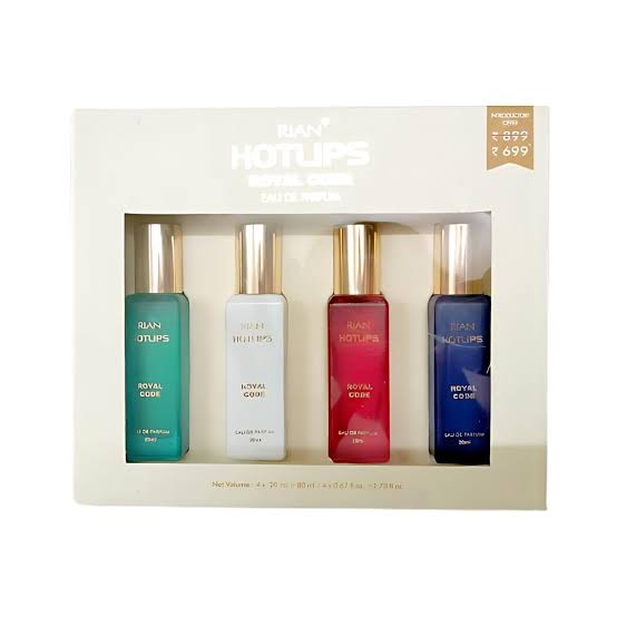 Rian HOTLIPS Mini Perfume Set – Royal Code (Pack of 4, 20ml Each)
