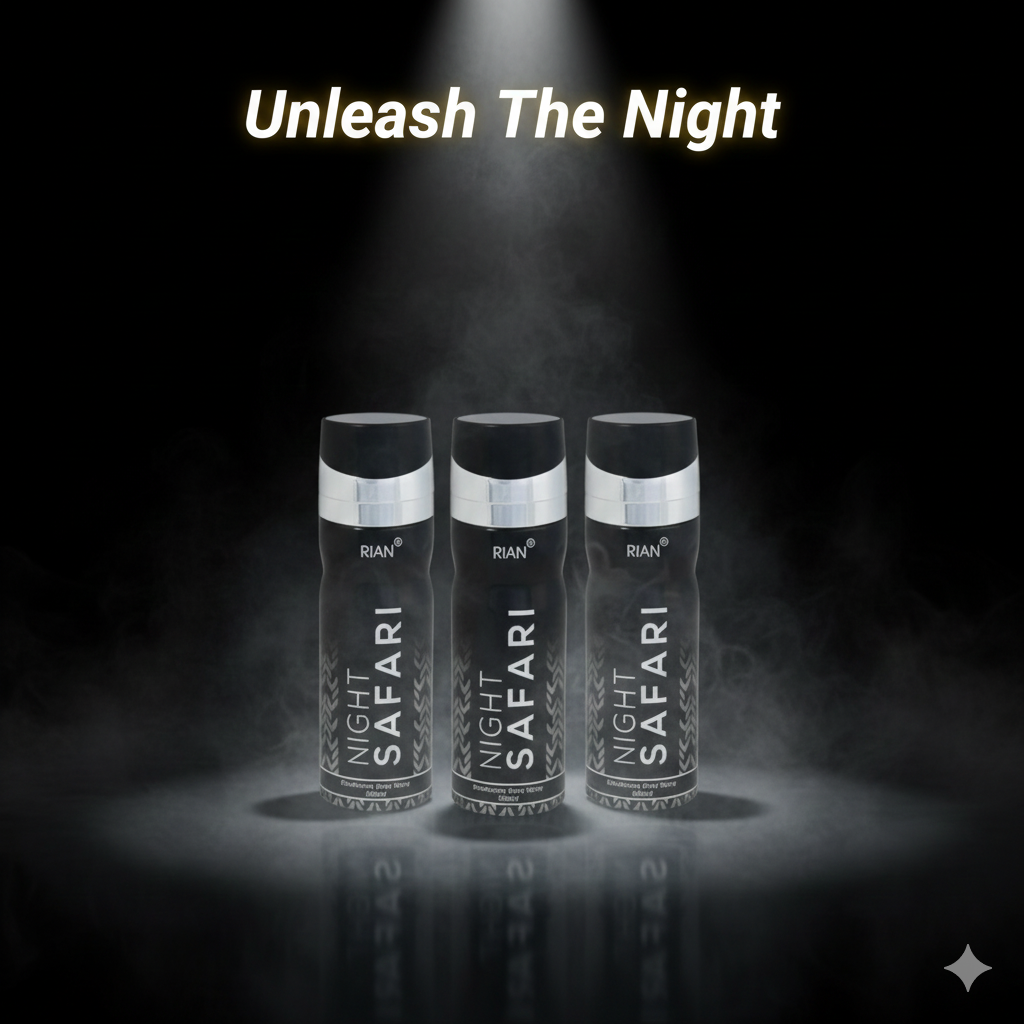 RIAN Night Safari Deodorant Body Spray - 200ml Set of 3