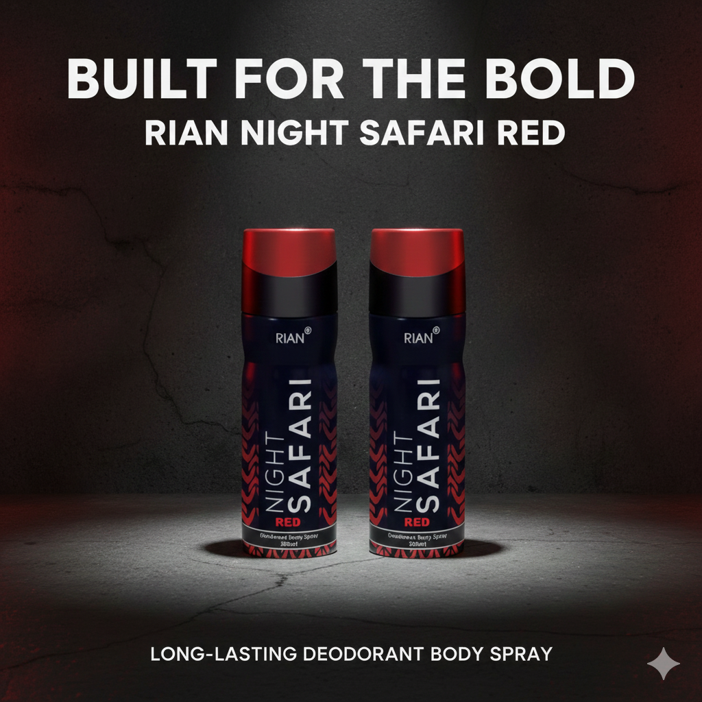 RIAN Night Safari Red Deodorant Body Spray (200 ml) Set Of 2