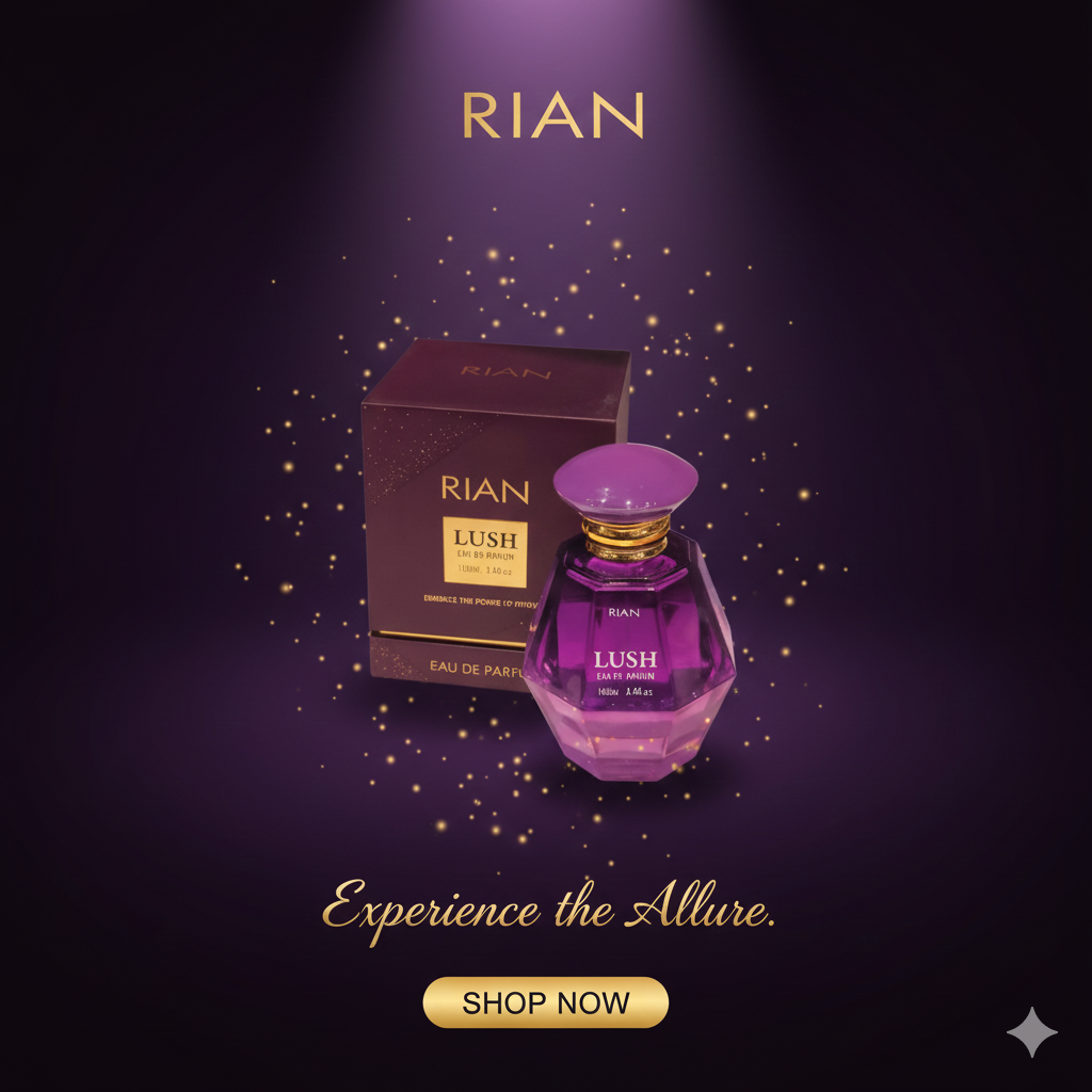RIAN LUSH Eau de Parfum for Women – 100ml | Long-Lasting Luxury Fragrance | Elegant & Premium Scent for Everyday & Special Occasions