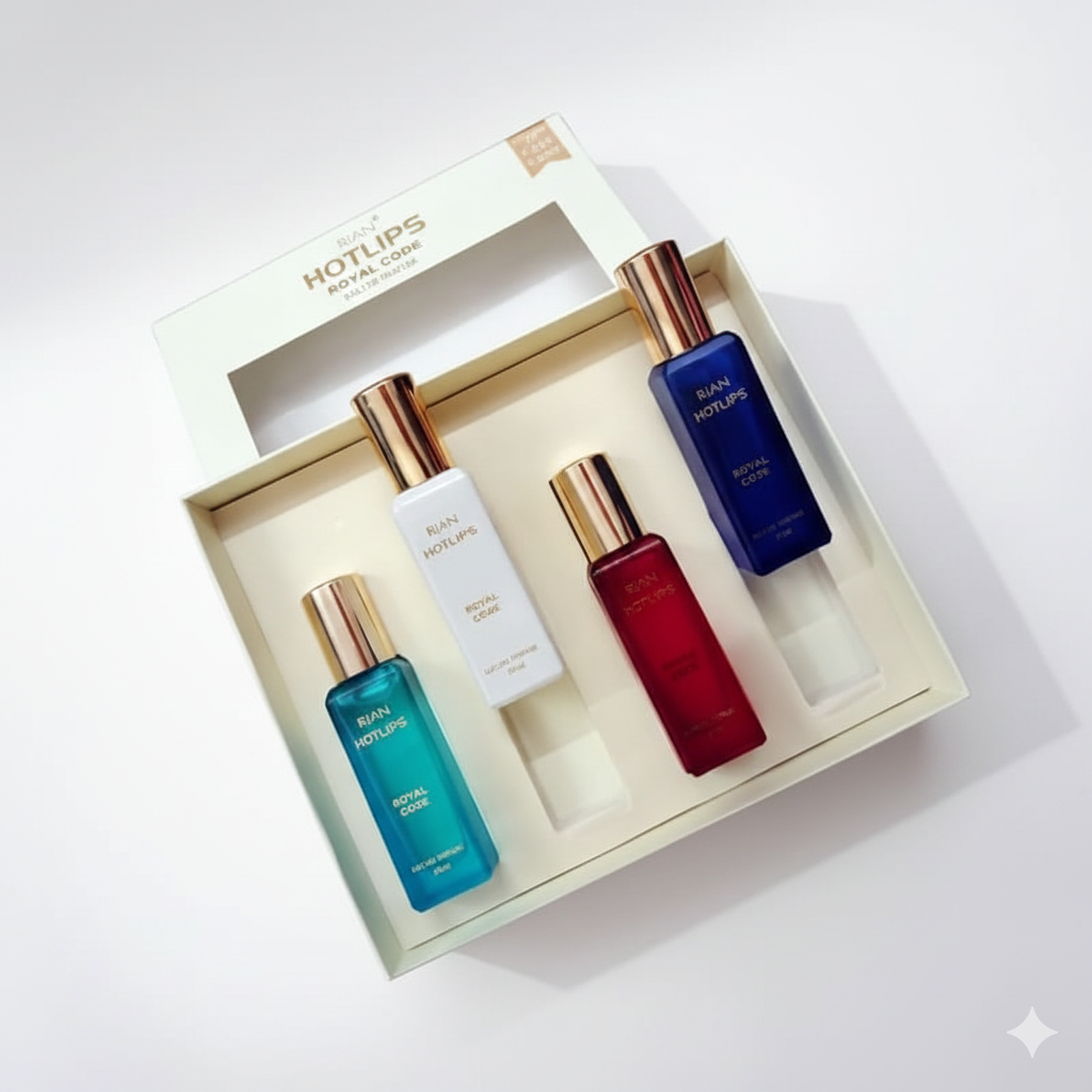 Rian HOTLIPS Mini Perfume Set – Royal Code (Pack of 4, 20ml Each)