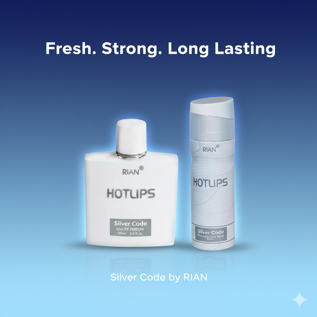 RIAN Hotlips Silver Code Luxury Set – Perfume (100ml) & Deodorant Spray (200ml