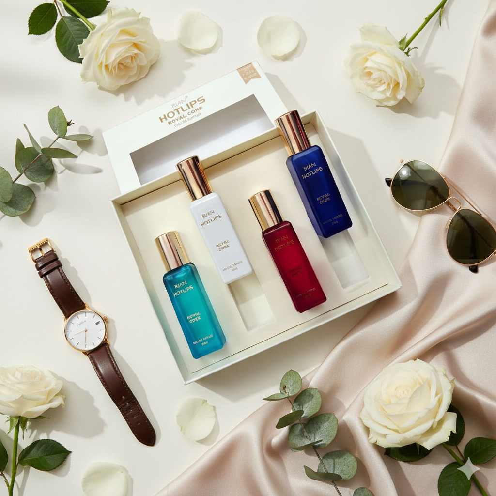 Rian HOTLIPS Mini Perfume Set – Royal Code (Pack of 4, 20ml Each)