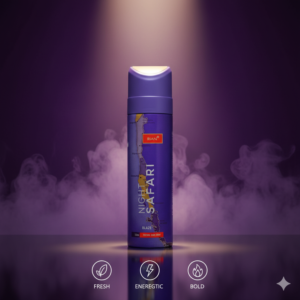 RIAN NIGHT SAFARI Blaze Perfume Body Spray | 0% Gas | Long-Lasting Fragrance | For Men | 120ml
