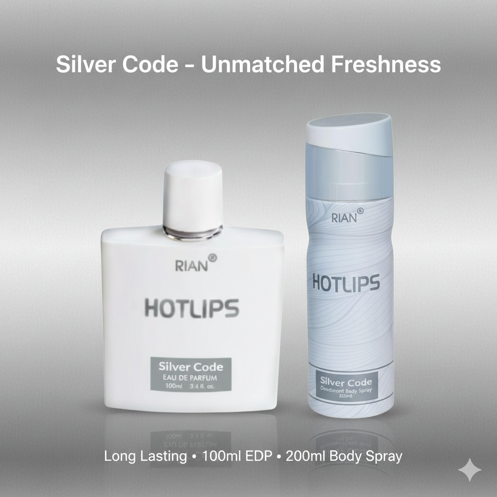 RIAN Hotlips Silver Code Luxury Set – Perfume (100ml) & Deodorant Spray (200ml