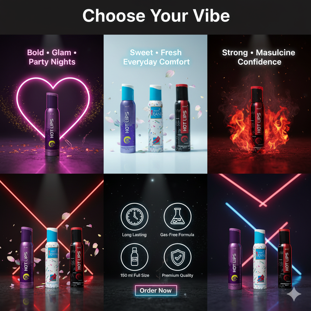 Rian Perfume Body Spray Combo – Hot Lips RED, PRIETY, IRANI (3 x 150ml)