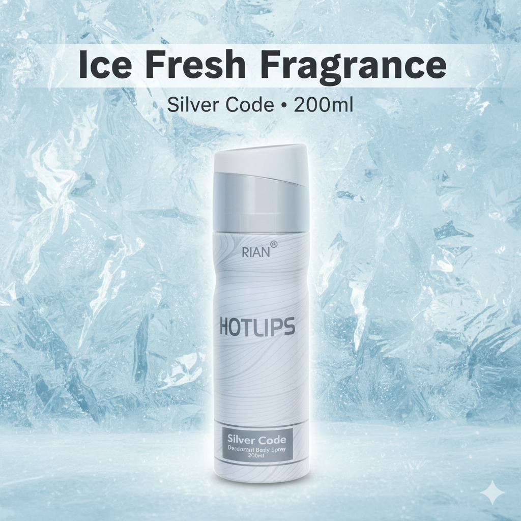 RIAN Hotlips Silver Code Deodorant Body Spray - 200ml