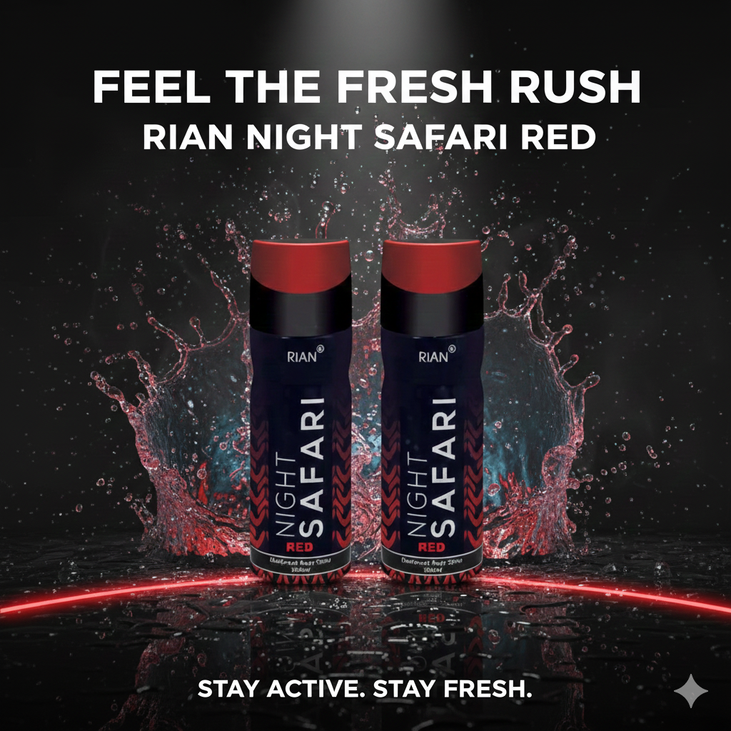 RIAN Night Safari Red Deodorant Body Spray (200 ml) Set Of 2