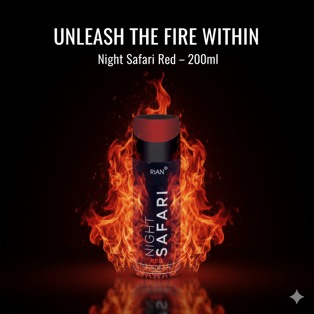 RIAN Night Safari Red Deodorant Body Spray (200 ml)