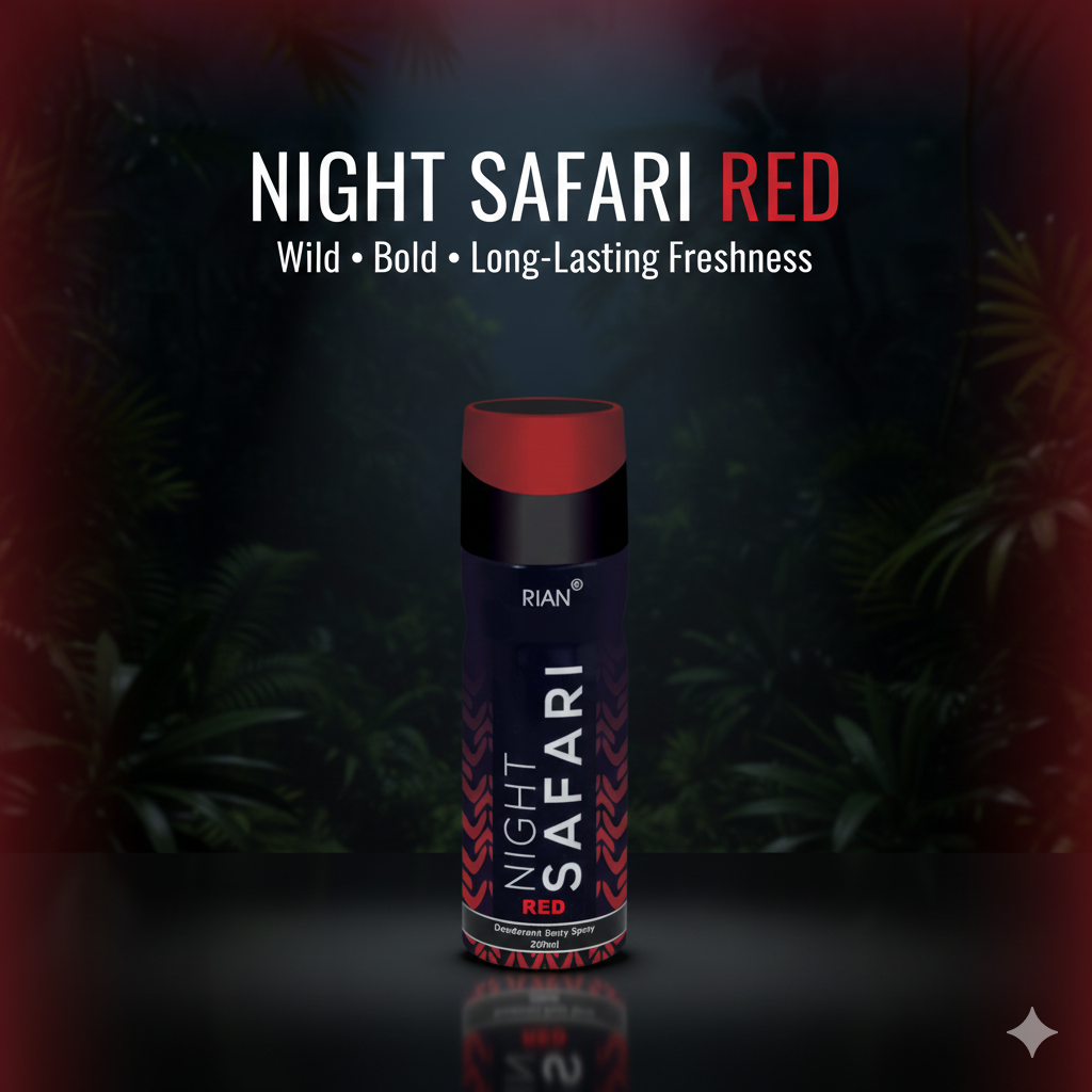 RIAN Night Safari Red Deodorant Body Spray (200 ml)