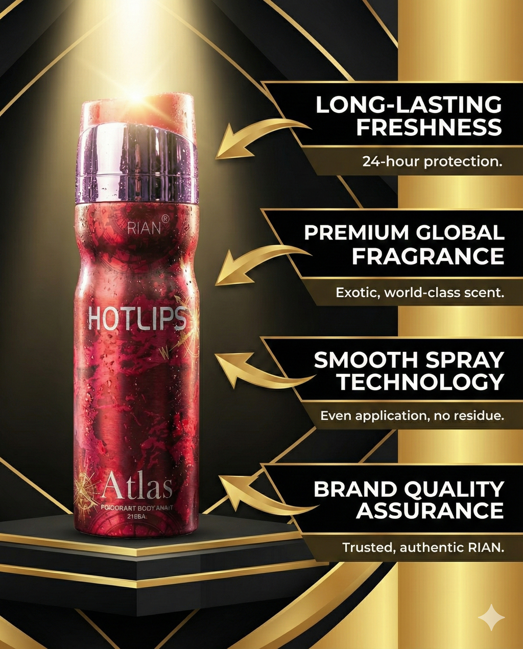 RIAN HOTLIPS Atlas Deodorant Body Spray – 200ml