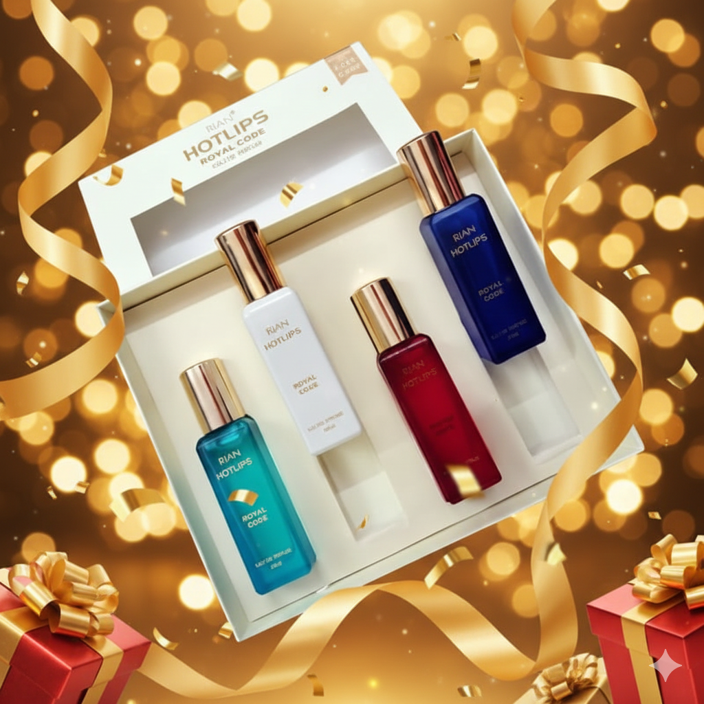 Rian HOTLIPS Mini Perfume Set – Royal Code (Pack of 4, 20ml Each)