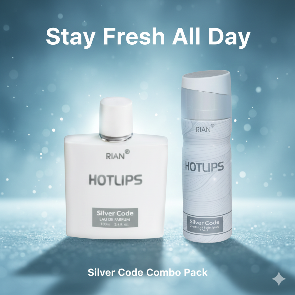 RIAN Hotlips Silver Code Luxury Set – Perfume (100ml) & Deodorant Spray (200ml