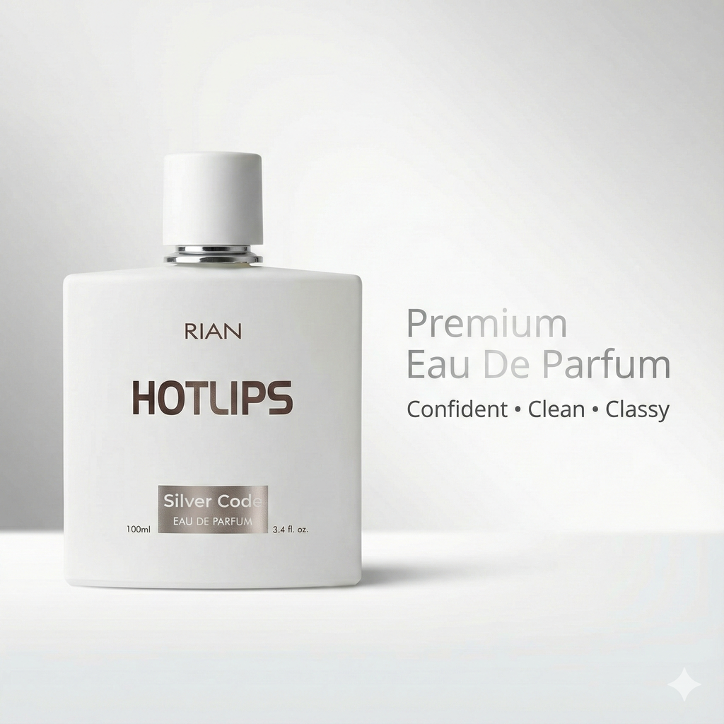 RIAN HOTLIPS Silver Code Eau de Parfum 100ml – Long-Lasting Premium Fragrance for Men & Women