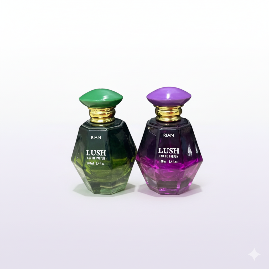 RIAN Lush Eau De Parfum Set, 100 ml, Green and Purple, Pack of 2